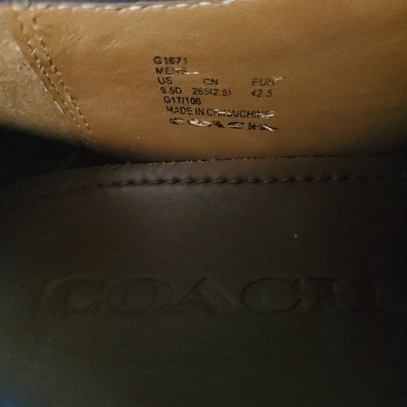 COACH Mens Derby Brown Leather, Laced Shoe, Size 9.5 - Picture 7 of 11